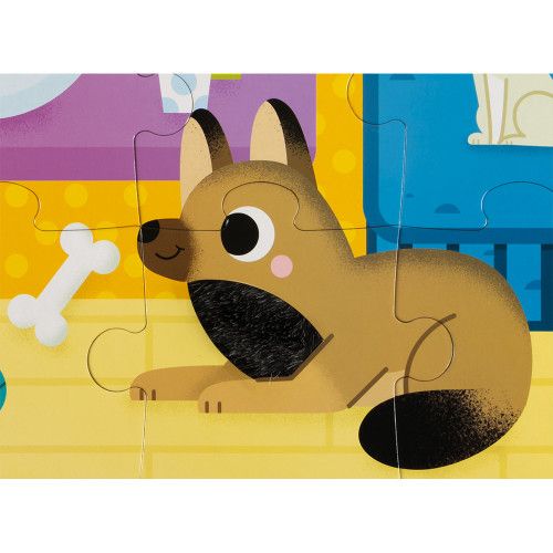 Janod Tactile Puzzle Pets - 20 Pcs - Ages 2+ - J02686