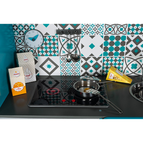 Maxi Cuisine Lagoon en bois sonore lumineuse bleu 15 accessoires enfant à partir de 3 ans