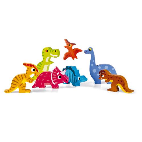 Janod 4 Progressive Dinosaur Jigsaw Puzzles 6, 9, 12 & 16 Piece  - Ages 3 Years+ - J02657 : Toys & Games