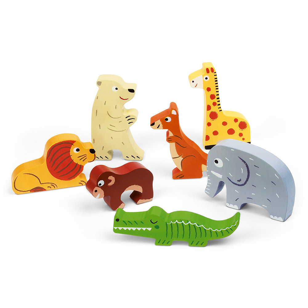 Chunky Puzzle Zoo 7 pièces Puzzles en bois premier âge Janod J07022
