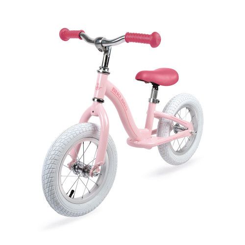 Draisienne Bikloon Métal Vintage Rose, équilibre motricité, plein air extérieur, panier osier, selle réglable pneus gonflables