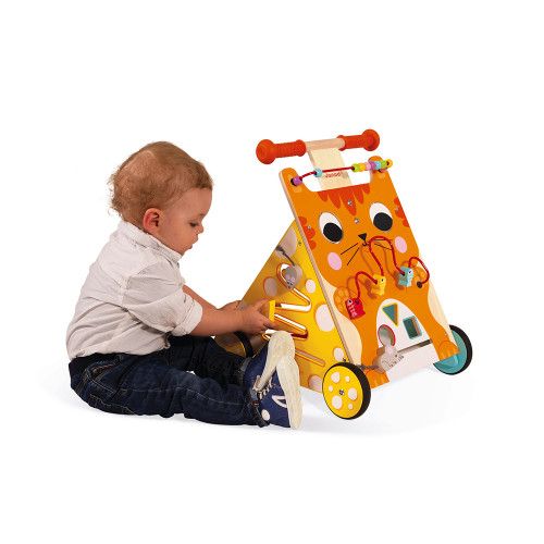 Chariot Multi-Activités Chat en bois éveil marche enfant à partir de 1 an