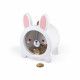 Tirelire Lapin en bois, transparente, décoration, blanche, magnétique, pour enfant à partir de 3 ans JANOD