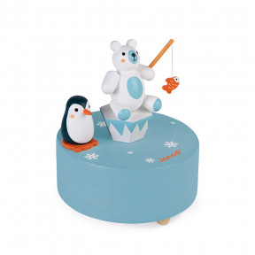 Spieldose Eisbär mit Pinguin