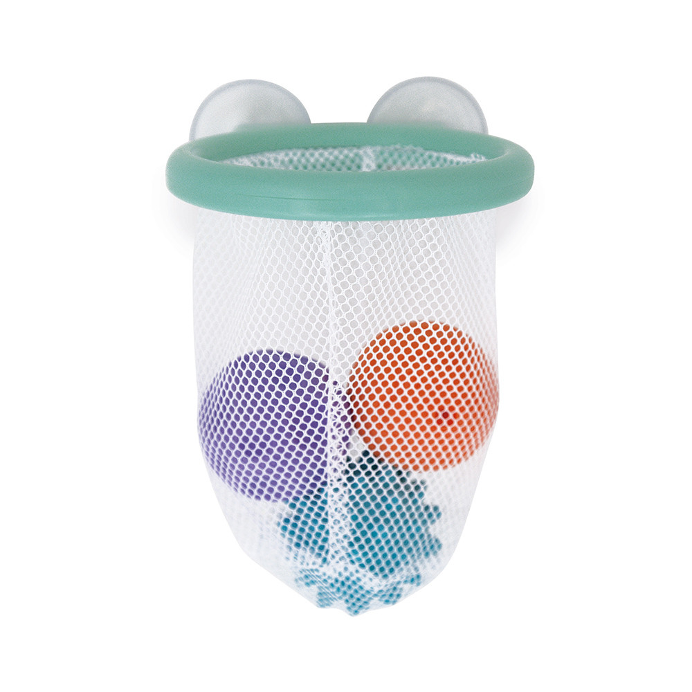 Janod Tacti' Basket – Jeu De Bain Avec 3 Balles Sensorielles Et Ventouses Pour Enfant Dès 1 An