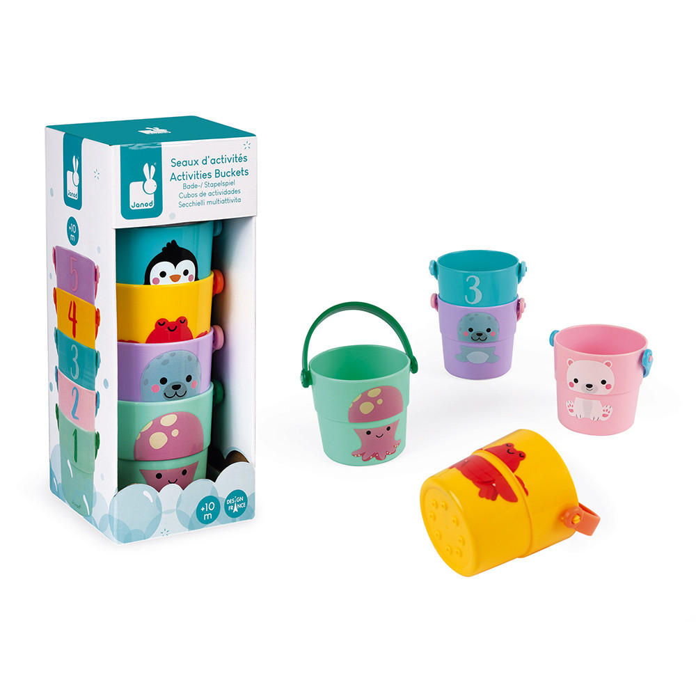 5 Activities Buckets Bath toys Janod J04724