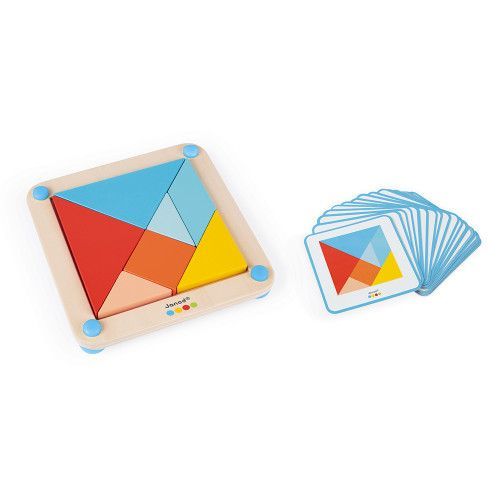 Le Tangram - Essentiel en bois, éducatif, formes, éveil motricité, pour enfant à partir de 2 ans JANOD