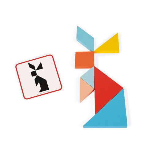 Le Tangram - Essentiel en bois, éducatif, formes, éveil motricité, pour enfant à partir de 2 ans JANOD