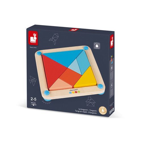 Le Tangram - Essentiel en bois, éducatif, formes, éveil motricité, pour enfant à partir de 2 ans JANOD