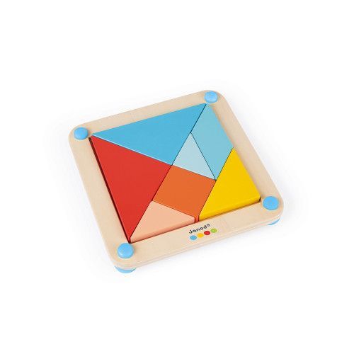 Le Tangram - Essentiel en bois, éducatif, formes, éveil motricité, pour enfant à partir de 2 ans JANOD