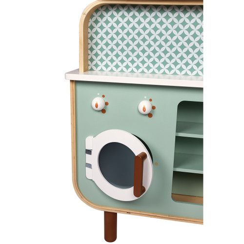 Cuisine double face Cooker Reverso en bois sonore et lumineuse design 8 accessoires pour enfant à partir de 3 ans