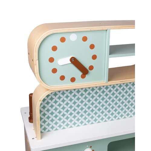 Cuisine en bois massif, cuisine enfant double face pour dinette complète