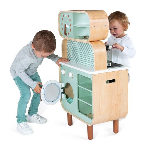 Cuisine bois jouet pour enfant - Dinette en bois double face