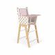 Chaise Haute Candy Chic en bois pour poupon rose blanc enfant à partir de 3 ans