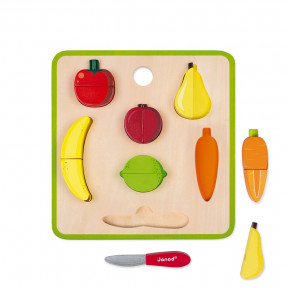 Obst- und Gemüse-Set "Green Market" mit Schneidebrett (magnetisch)