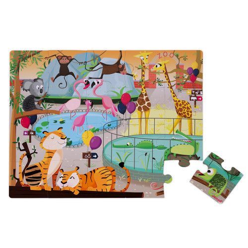 Janod Tactile Puzzle Forest Animals 20 Pieces Multicolor