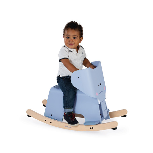 Eléphant à bascule en bois, éveil motricité équilibre, pour enfant à partir de 12 mois JANOD