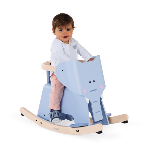 Eléphant à bascule en bois, éveil motricité équilibre, pour enfant à partir de 12 mois JANOD