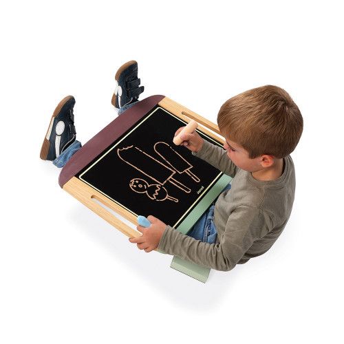 Ardoise de table en bois, magnétique, craie, feutre, dessin, tableau, pour enfant à partir de 3 ans JANOD