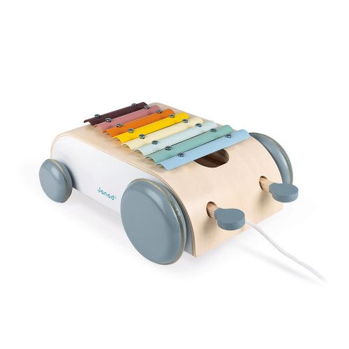 Xylo roller sweet cocoon en bois, xylophone, jouet à tirer, éveil musical sonore, motricité bébé, pour enfant dès 18 mois JANOD