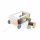 Chariot de Cubes Sweet Cocoon en bois, jouet à promener, à tirer, blocs, éveil motricité bébé, pour enfant dès 18 mois JANOD