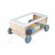Chariot de Cubes Sweet Cocoon en bois, jouet à promener, à tirer, blocs, éveil motricité bébé, pour enfant dès 18 mois JANOD