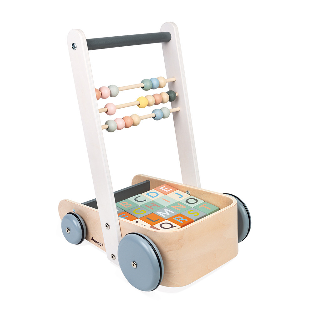 Janod Carrito de arrastre con bloques Sweet Cocoon