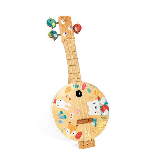 Banjo Pure en bois, instrument imitation musique, éveil musical sonore, pour enfant à partir de 3 ans JANOD