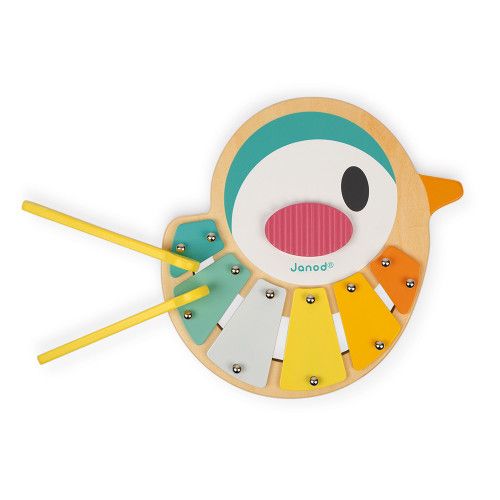 Xylo Oiseau Pure en bois, xylophone, éveil sonore musical bébé, motricité, musique, pour enfant à partir de 12 mois JANOD