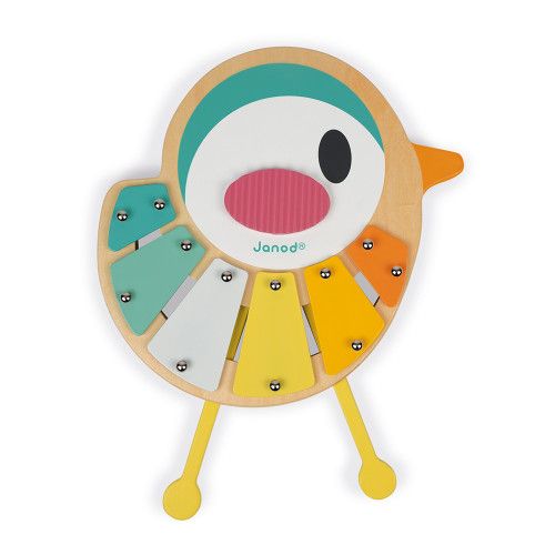 Xylo Oiseau Pure en bois, xylophone, éveil sonore musical bébé, motricité, musique, pour enfant à partir de 12 mois JANOD