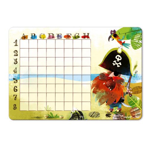 Bataille Navale Pirates, jeu de société, magnétique, famille, stratégie logique, pour enfant à partir de 5 ans JANOD