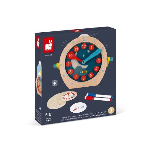 Jeu pour apprendre l'heure - Jeu éducatif en bois pour enfant Janod