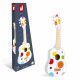 Guitare Confetti en bois, blanc pois, imitation instrument de musique, éveil musical sonore, pour enfant à partir de 3 ans JANOD