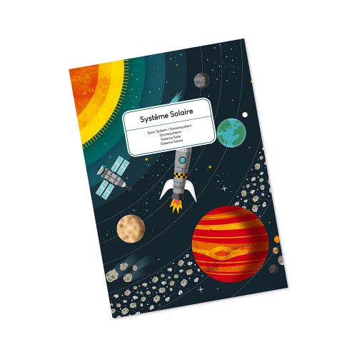 Puzzle éducatif Système Solaire 100 pièces, carton, science, planètes, espace, pour enfant à partir de 5 ans JANOD