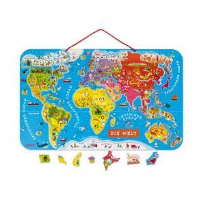 Magnetic World Map Puzzle German Version 92 pieces (wood)