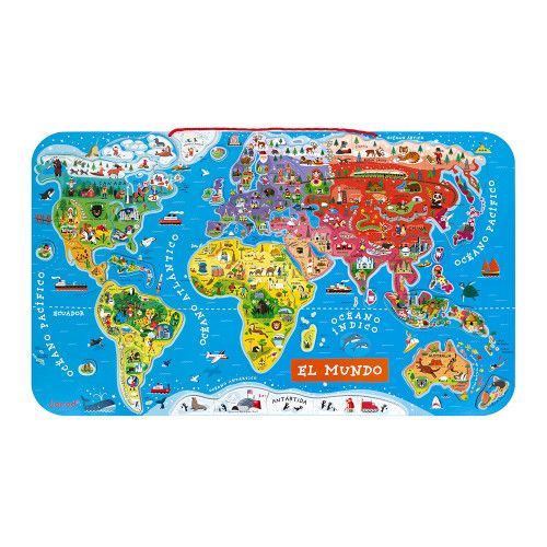 Puzzle carte du monde magnétique - jeu éducatif - Janod