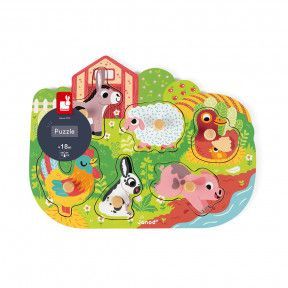 Puzzle En Bois Pour Bebe Epais Taciles Sonores Janod