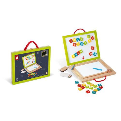 Tableau Magic 4 en 1 en bois, magnétique, éducatif, mallette, pour enfant à partir de 3 ans JANOD