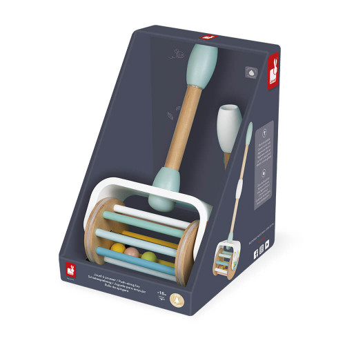 Jouet à Pousser Pure en bois, éveil motricité bébé, marche, hauteur ajustable, pour enfant à partir de 18 mois JANOD