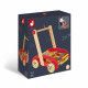 Chariot ABC Buggy Tatoo - 30 cubes en bois, marche, éveil motricité, boulier, pour enfant à partir de 12 mois JANOD