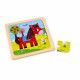 Coffret 3 Puzzles 9 pièces en bois, animaux, motricité pour enfant à partir de 18 mois JANOD