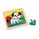 Coffret 3 Puzzles 9 pièces en bois, animaux, motricité pour enfant à partir de 18 mois JANOD