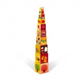 Cubes bois Pyramide Baby Forest - Janod - Polipetitpois