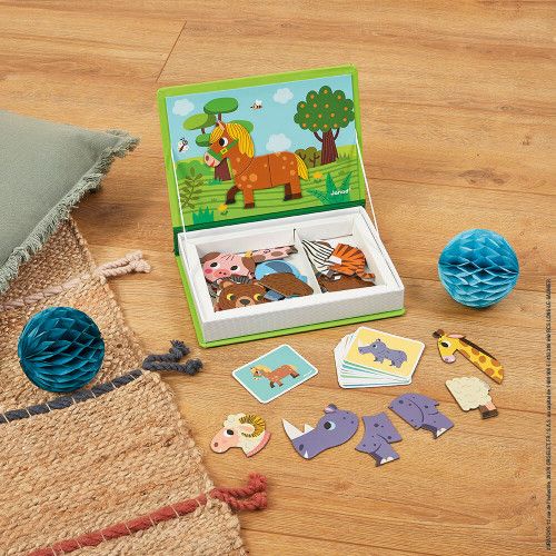 Magnéti'book animaux, 30 magnets, livre magnétique, éveil motricité, éducatif, pour enfant à partir de 3 ans JANOD