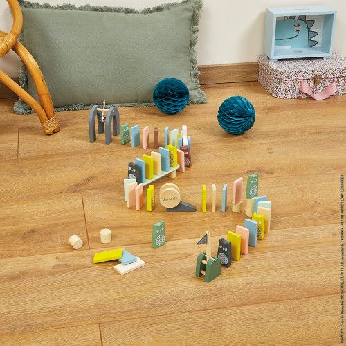 Dominos sweet cocoon en bois, design, 100 pièces, motricité, dextérité, pour enfant à partir de 3 ans JANOD