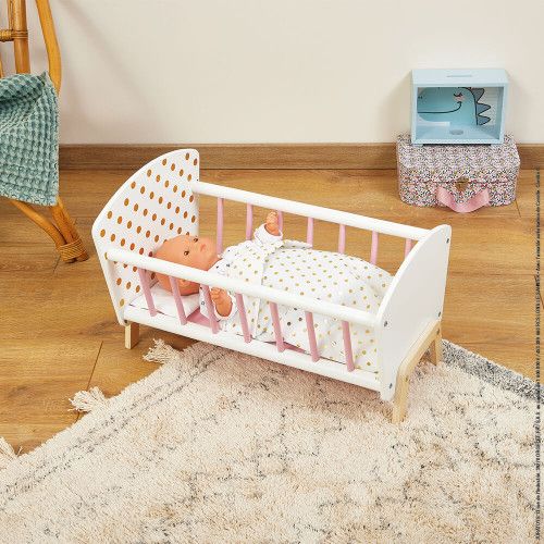 Lit Candy Chic pour poupon en bois rose blanc enfant à partir de 3 ans