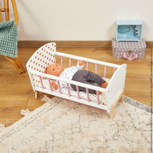 Lit Candy Chic pour poupon en bois rose blanc enfant à partir de 3 ans