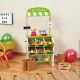 Épicerie Green Market en bois 32 accessoires marchande vert blanc pour enfant à partir de 3 ans