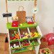 Épicerie Green Market en bois 32 accessoires marchande vert blanc pour enfant à partir de 3 ans