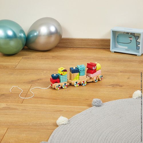 wooden baby train